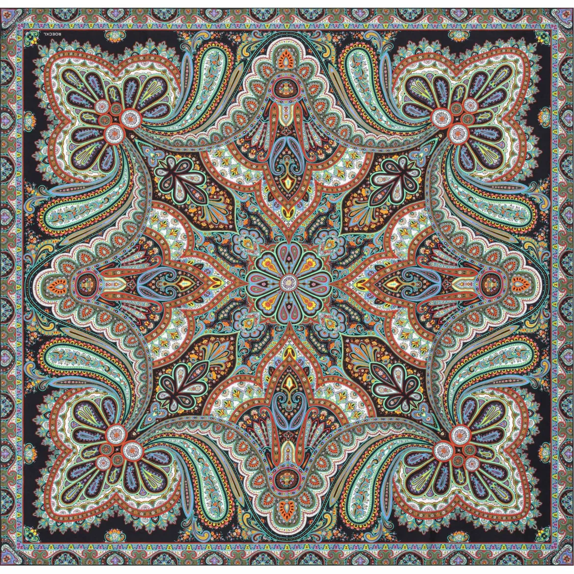 Aesthetic Paisley 140x140 - black/red (schwarz)