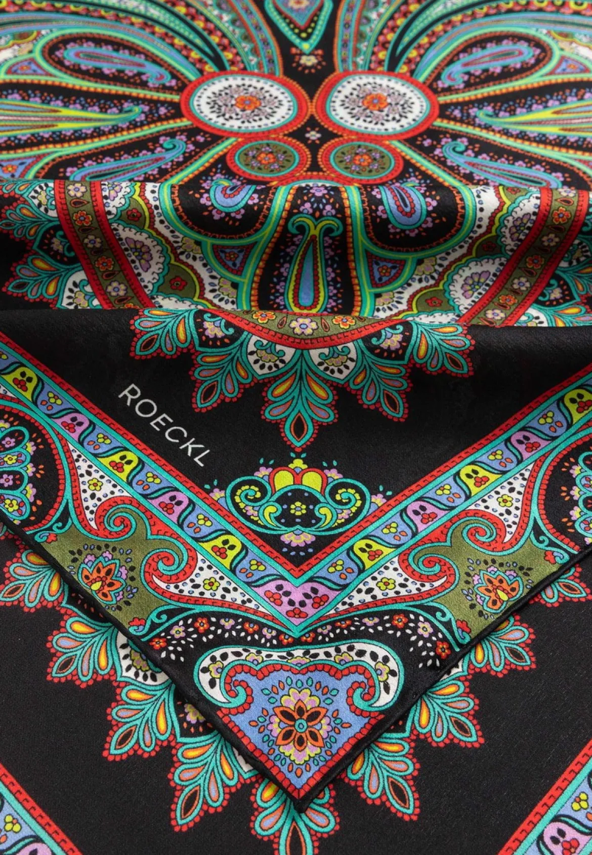 Aesthetic Paisley 140x140 - black/red (schwarz)