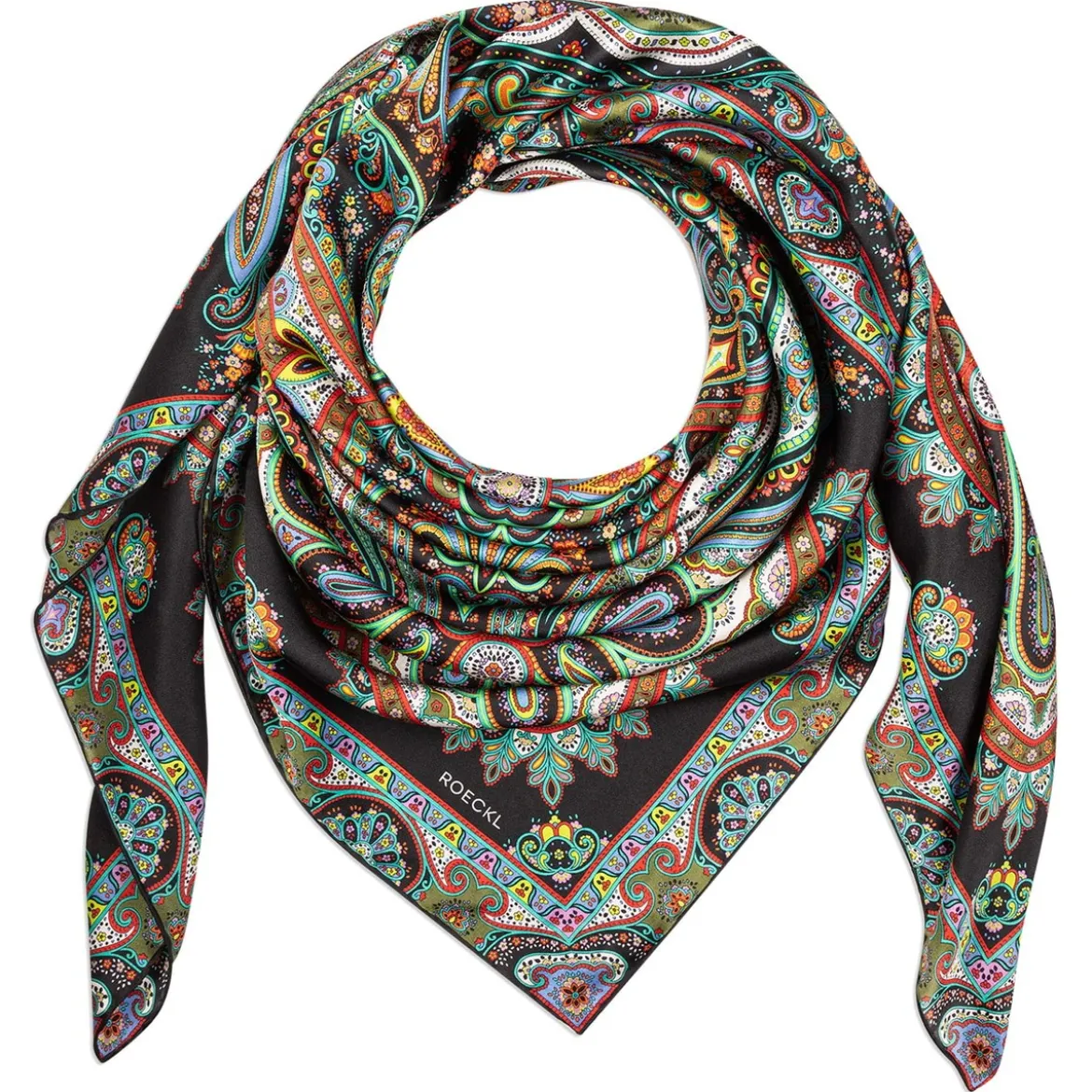 Aesthetic Paisley 140x140 - black/red (schwarz)