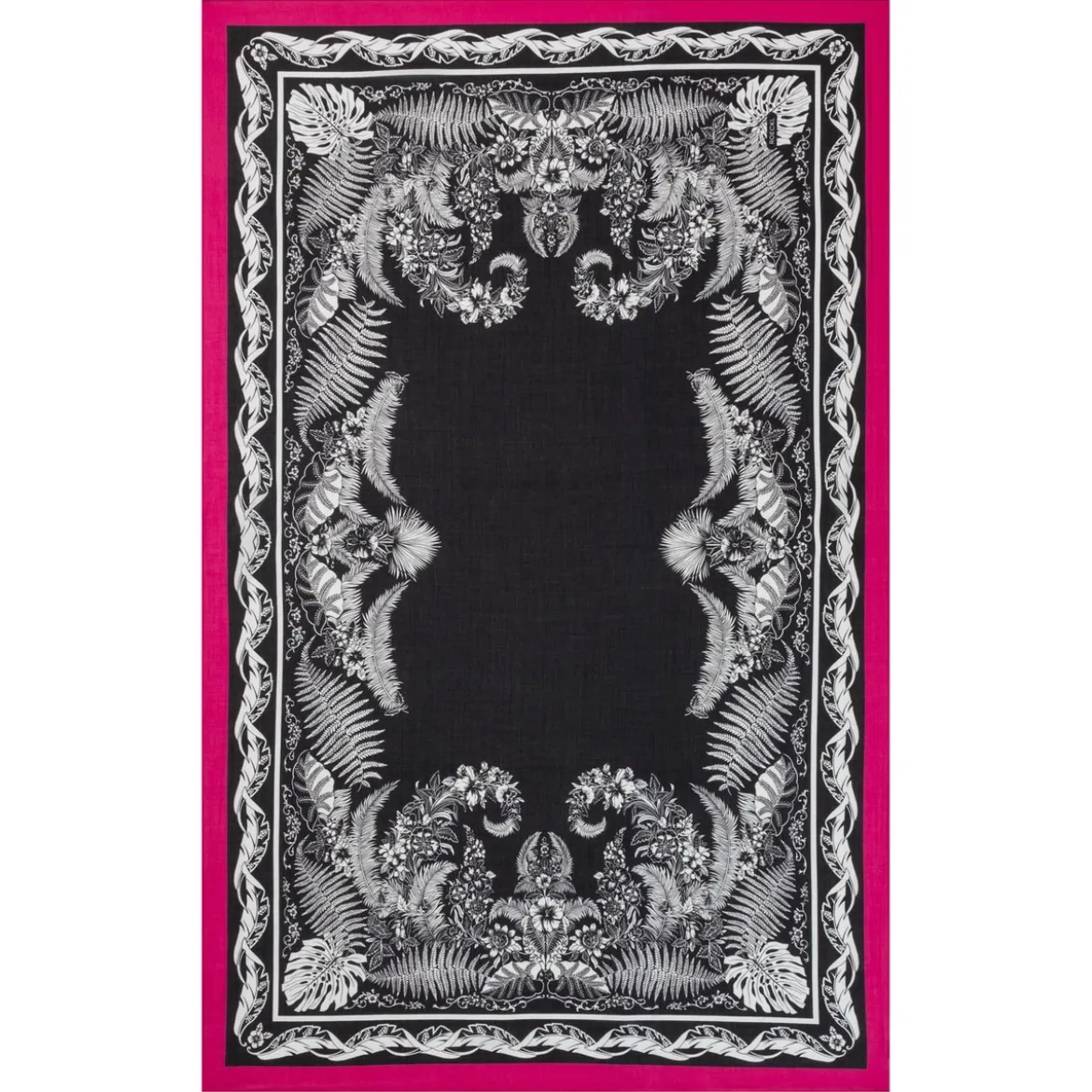 Botanical Garden 100x160 - black/pink (schwarz)