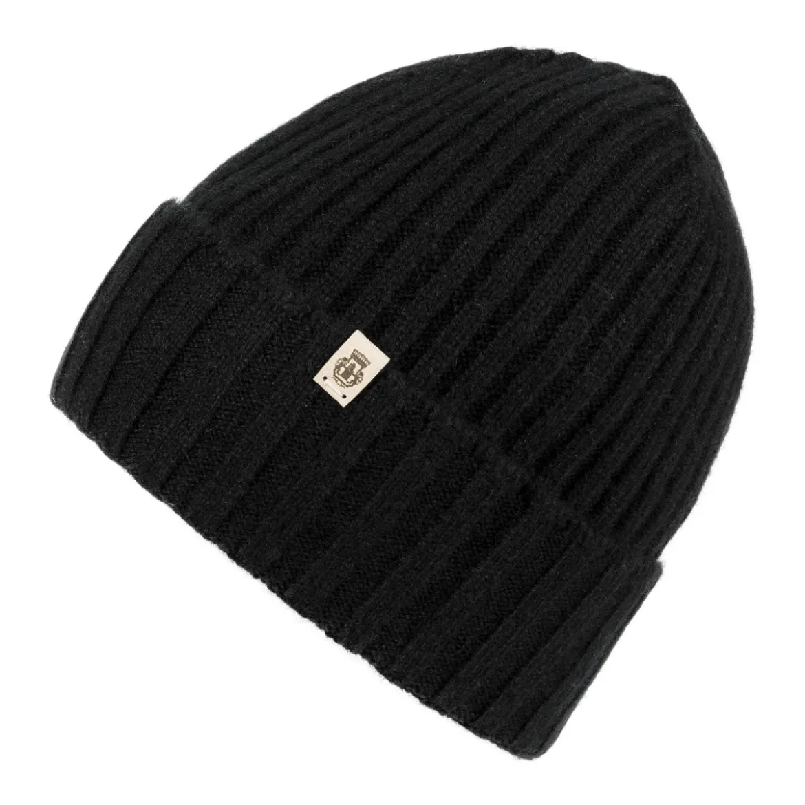 Business Cashmere Muetze mit Umschlag - black (schwarz)