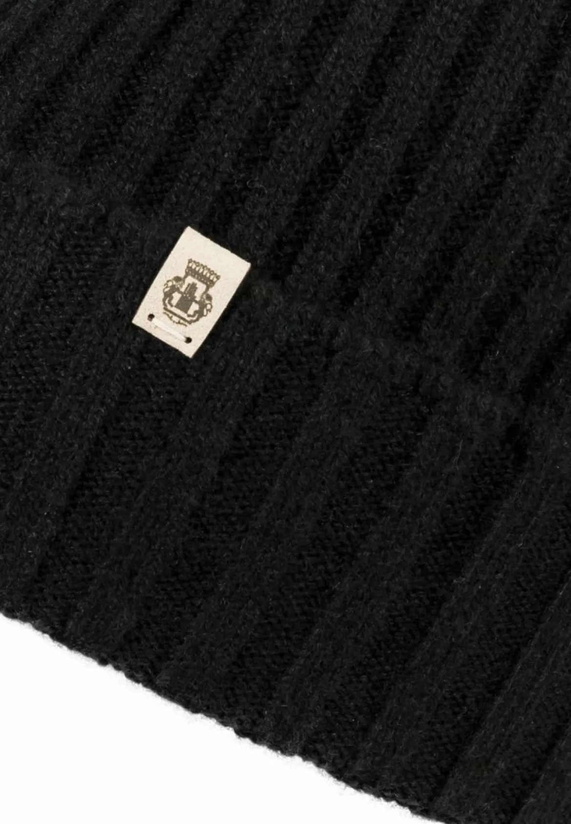Business Cashmere Muetze mit Umschlag - black (schwarz)