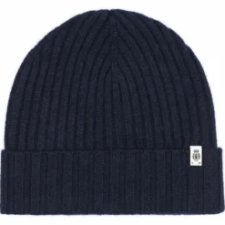 Business Cashmere Muetze mit Umschlag - navy (blau)