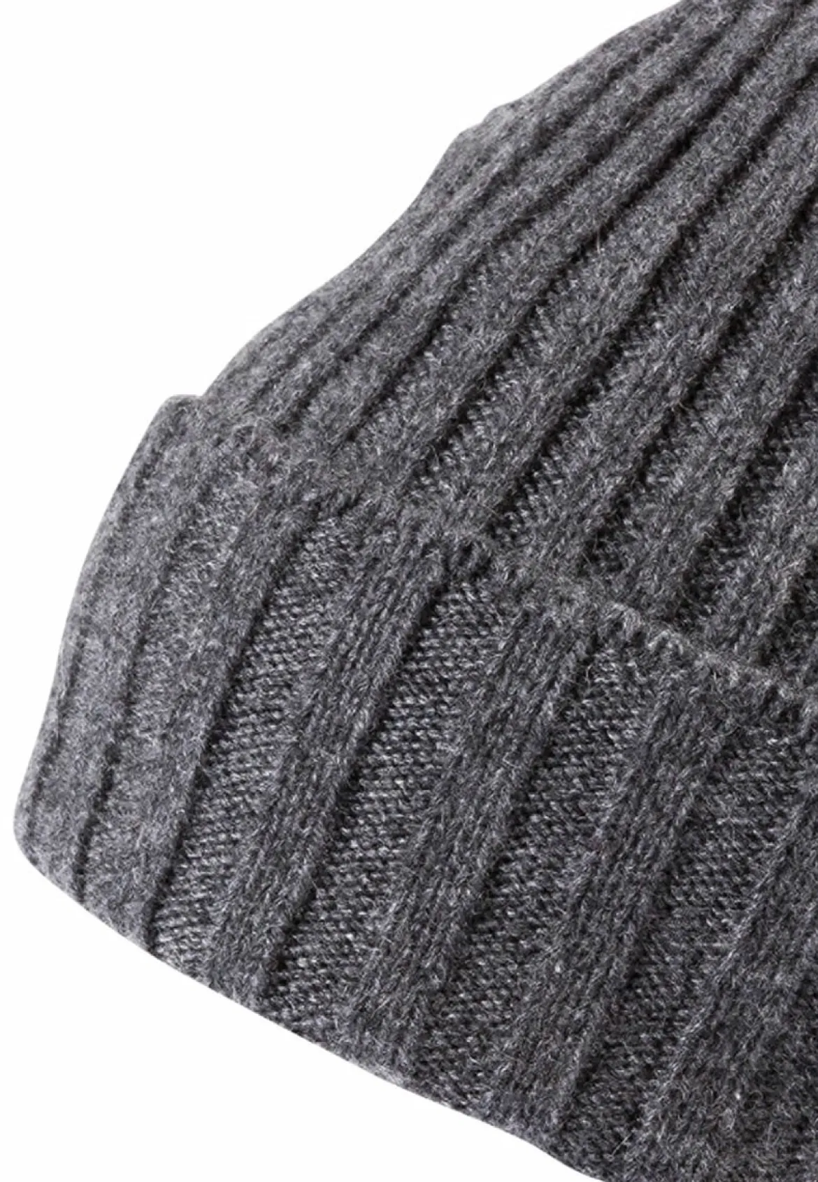 Business Cashmere Muetze mit Umschlag - flanell (grau)