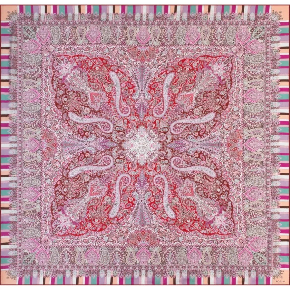 Butterfly Paisley 140x140 - multi red (rot)