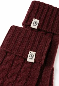Cabled Charm Strickhandschuhe - mulberry (rot)