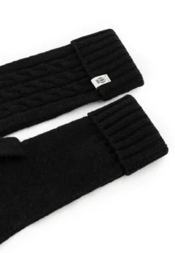 Cabled Charm Strickhandschuhe - black (schwarz)