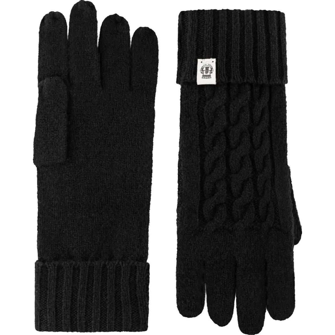 Cabled Charm Strickhandschuhe - black (schwarz)
