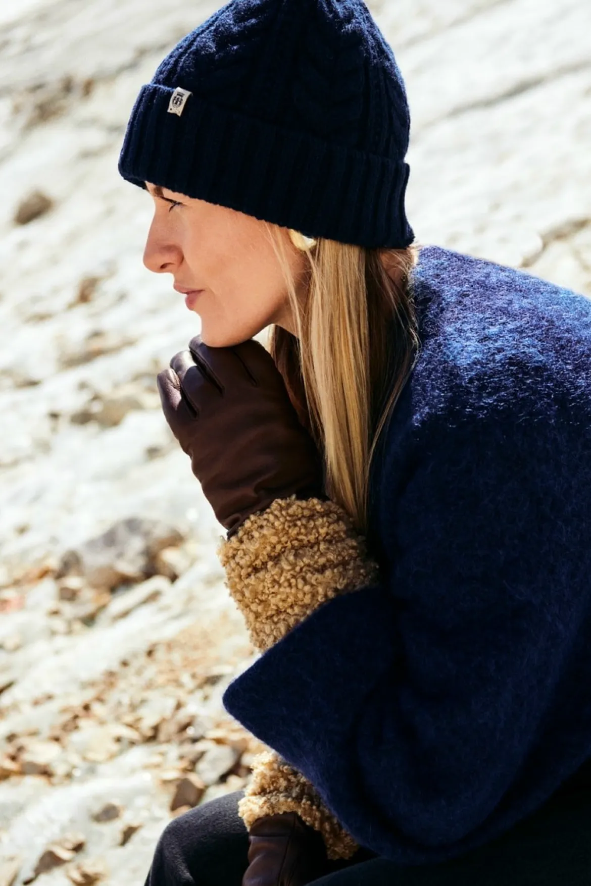 Cashmere Twist Mütze - navy (blau)