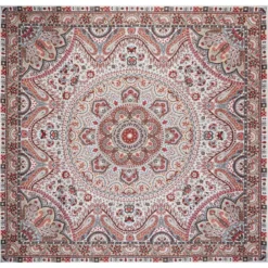 Circular Paisley 140x140 - creme/red (beige)