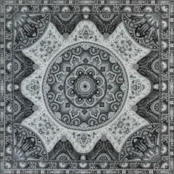 Circular Paisley 140x140 - white/black (weiss)