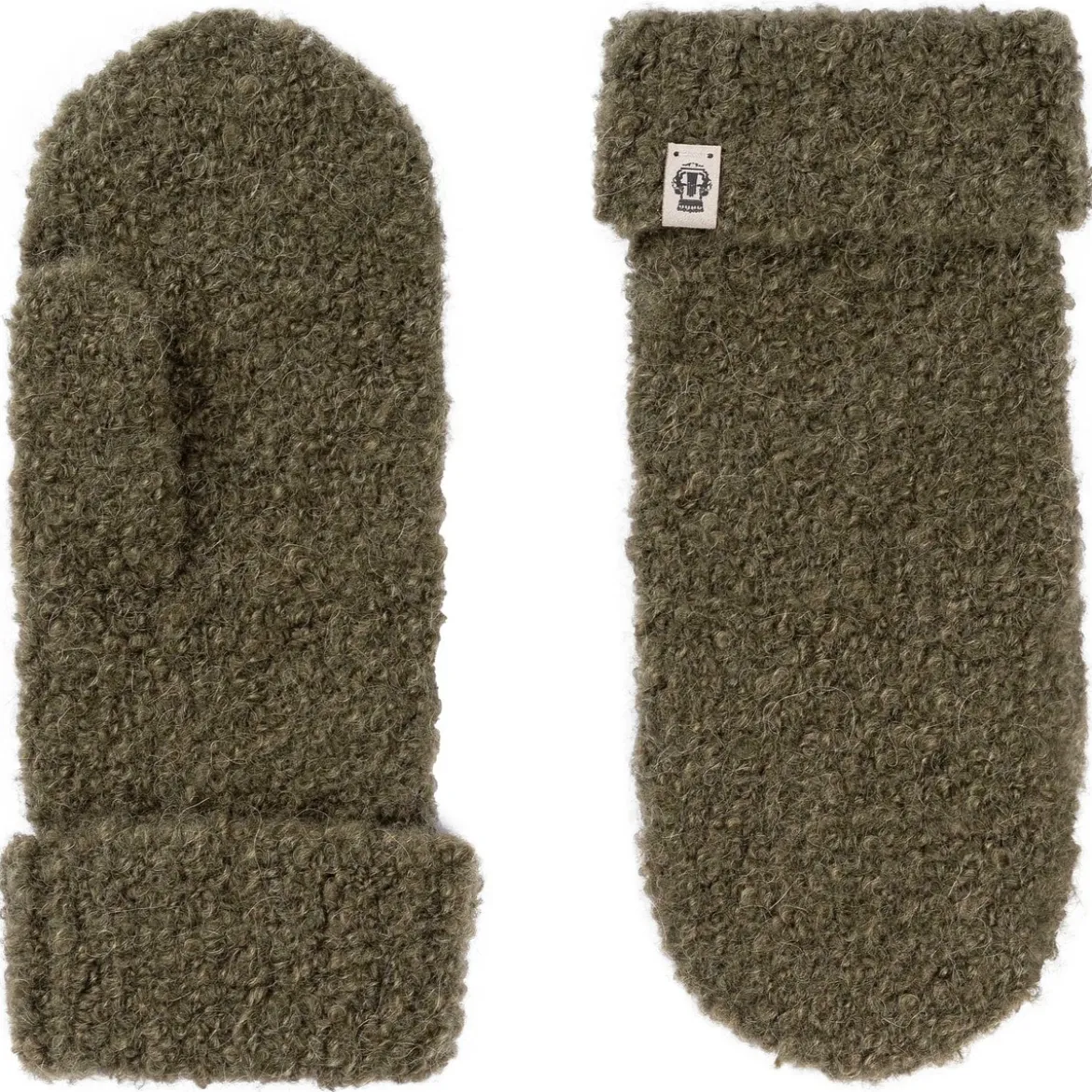 Classic Bouclé Fäustlinge - moss (grün)