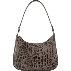 Cleo small Croco silver - mocca (braun)