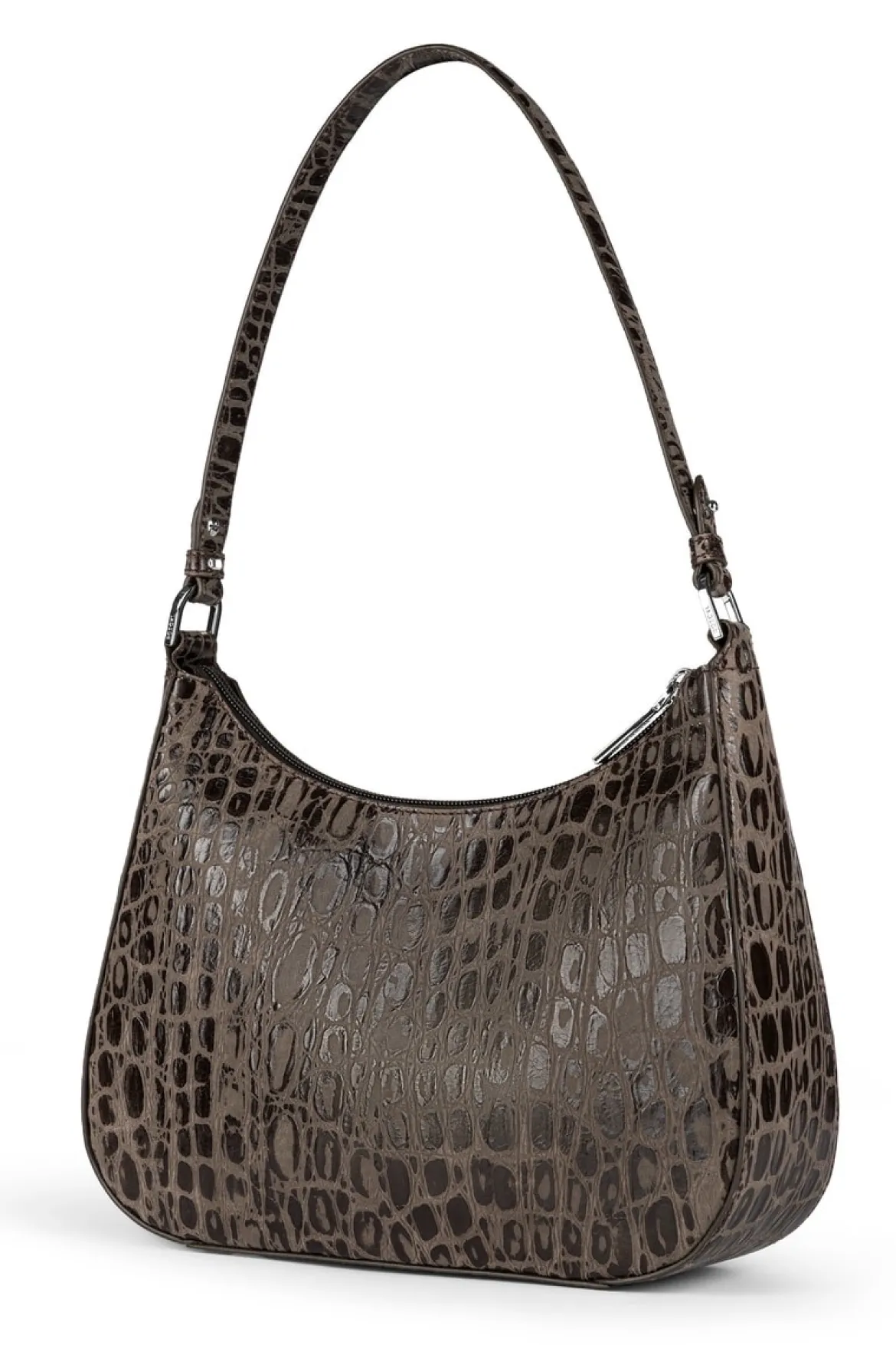 Cleo small Croco silver - mocca (braun)
