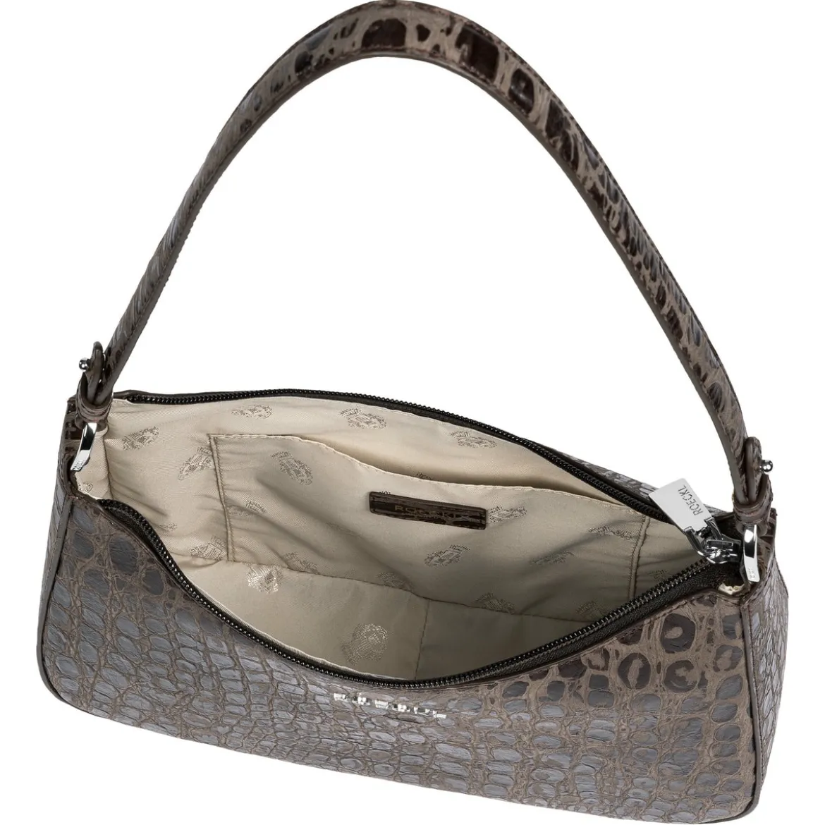 Cleo small Croco silver - mocca (braun)