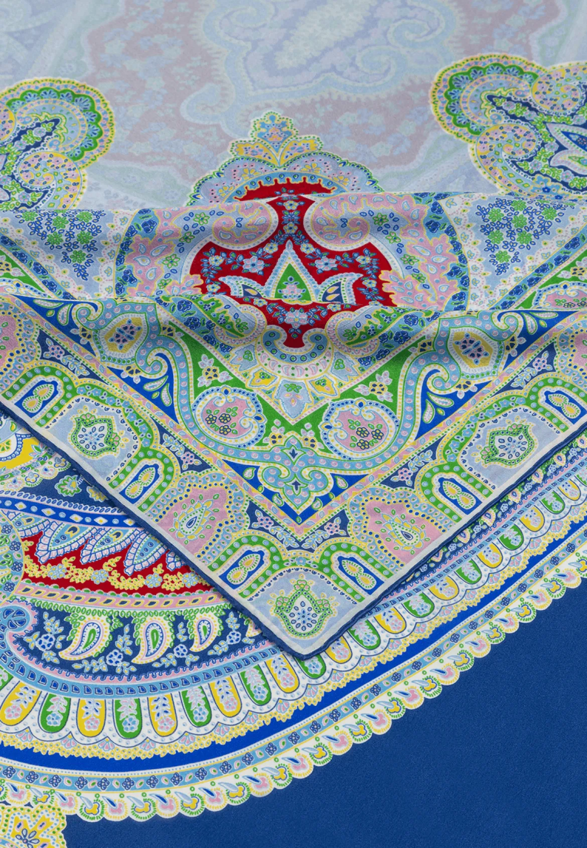 Colorblocking Ornament 140x140 - multi blue (blau)