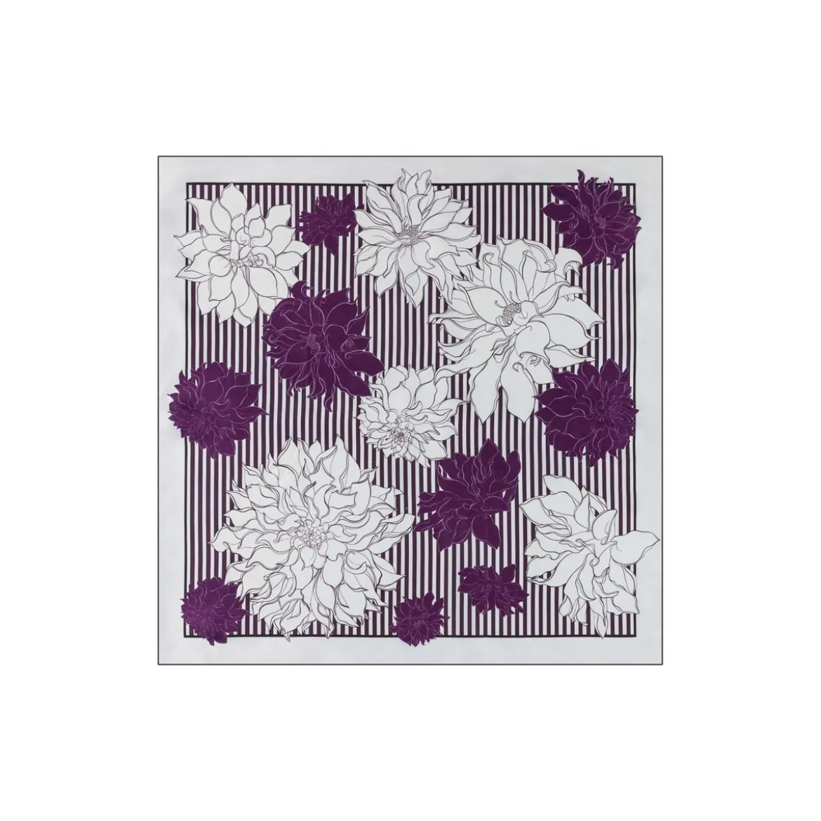 Dahlias & Stripes 64x64 - burgundy (rot)