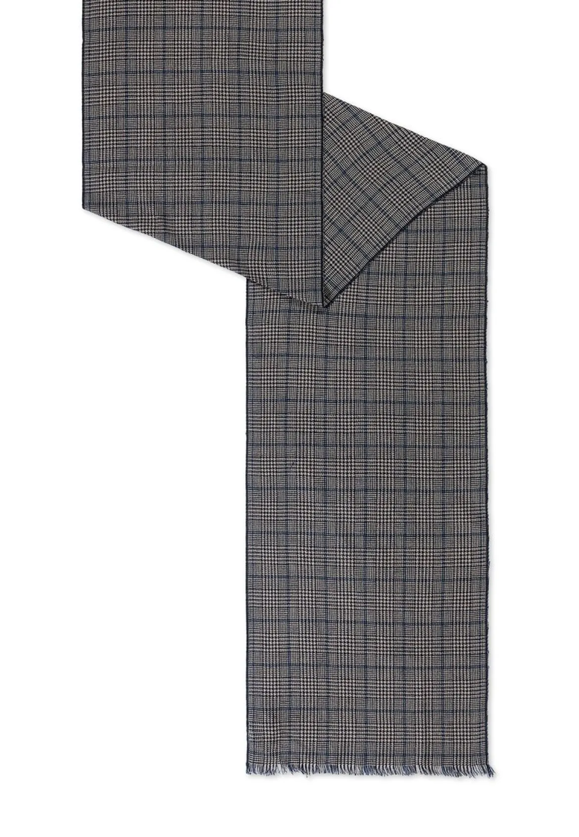 Fine Check 35x180 - navy (blau)