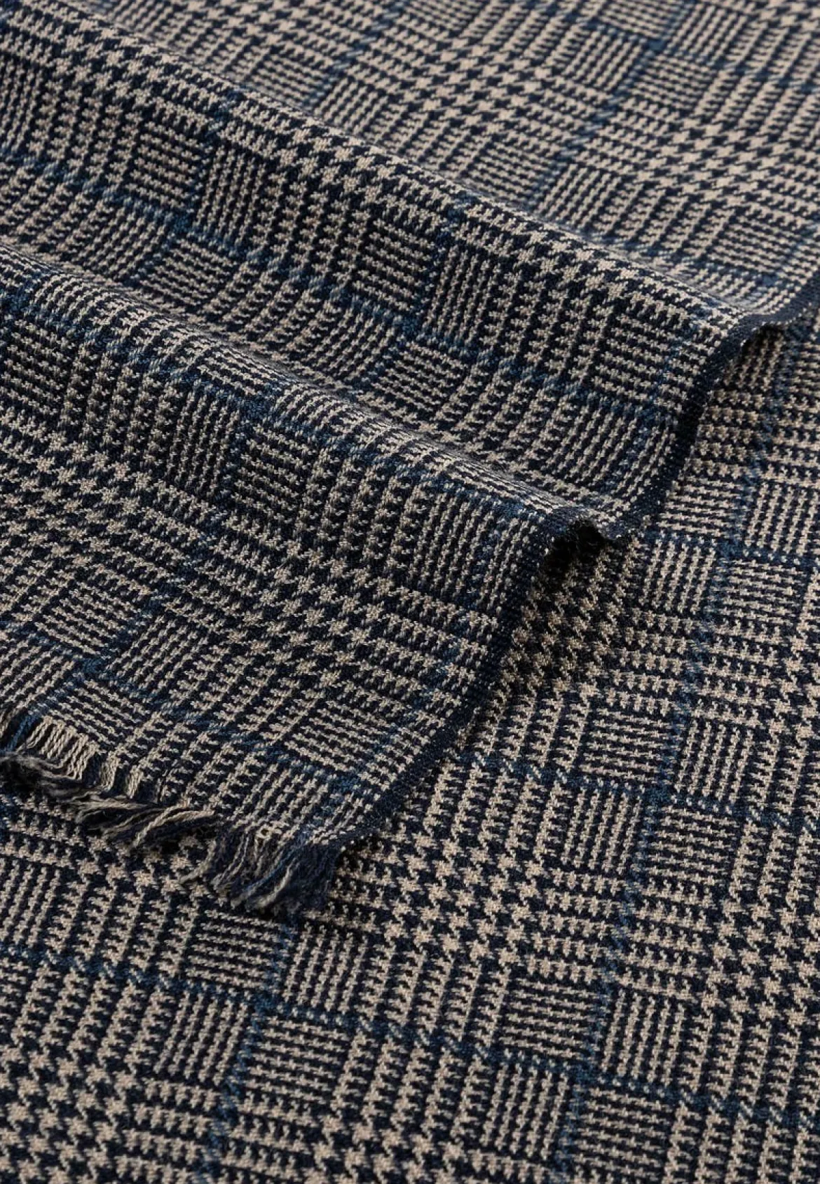 Fine Check 35x180 - navy (blau)