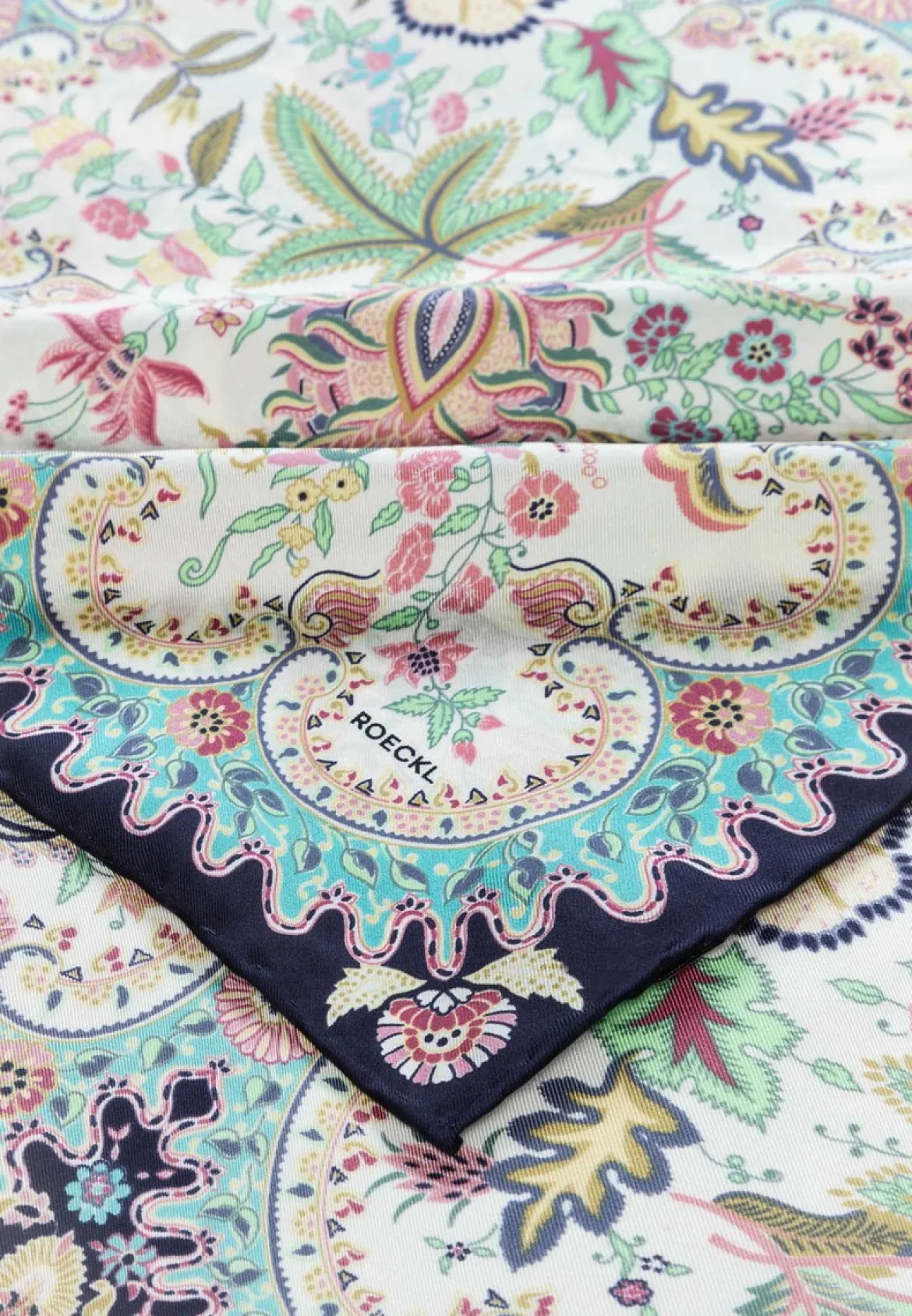Fior di Seta 140x140 - multi navy (blau)