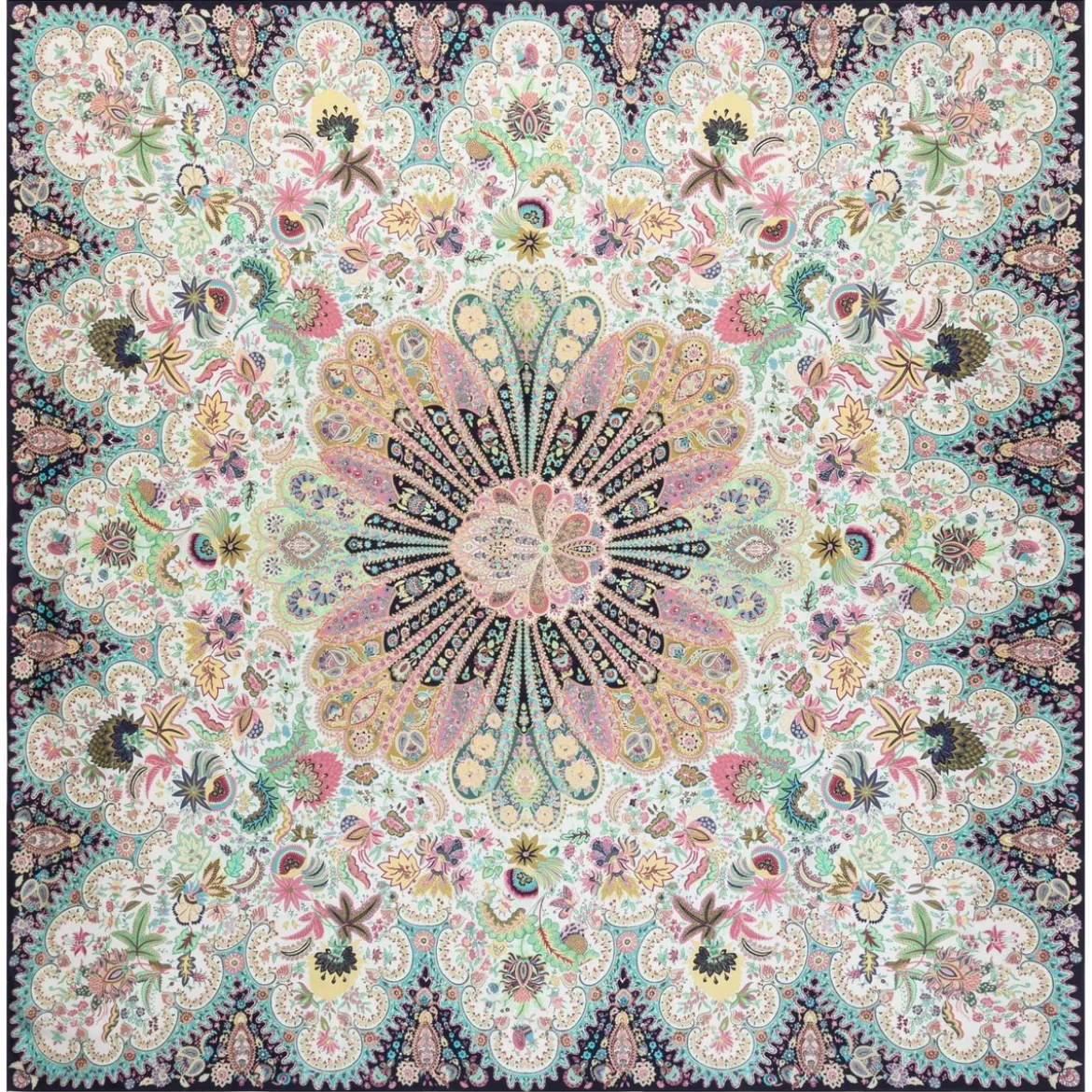 Fior di Seta 140x140 - multi navy (blau)