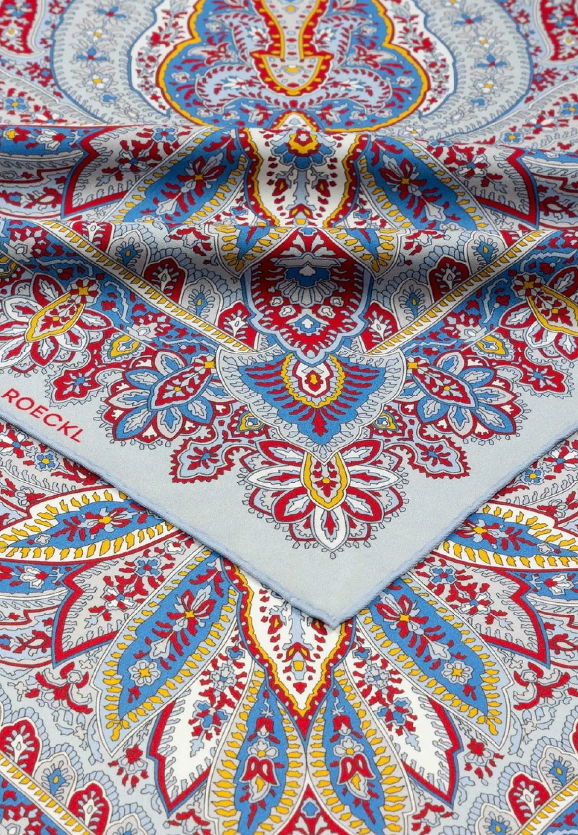 Flourishing Paisley 90x90 - multi ciel (blau)