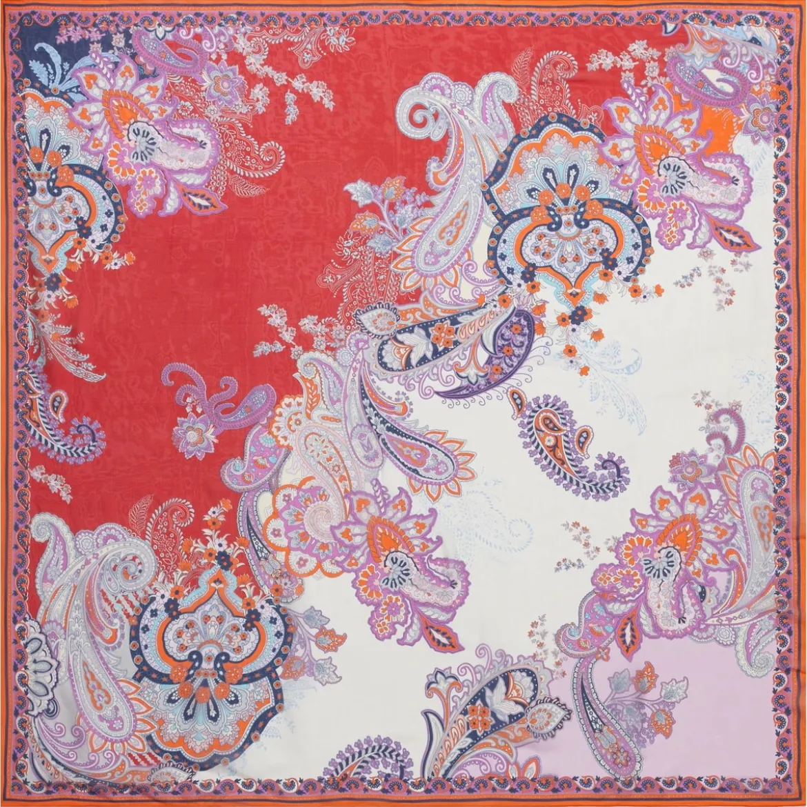 Flower Fusion 130 x 130 - multi cherry (rot)