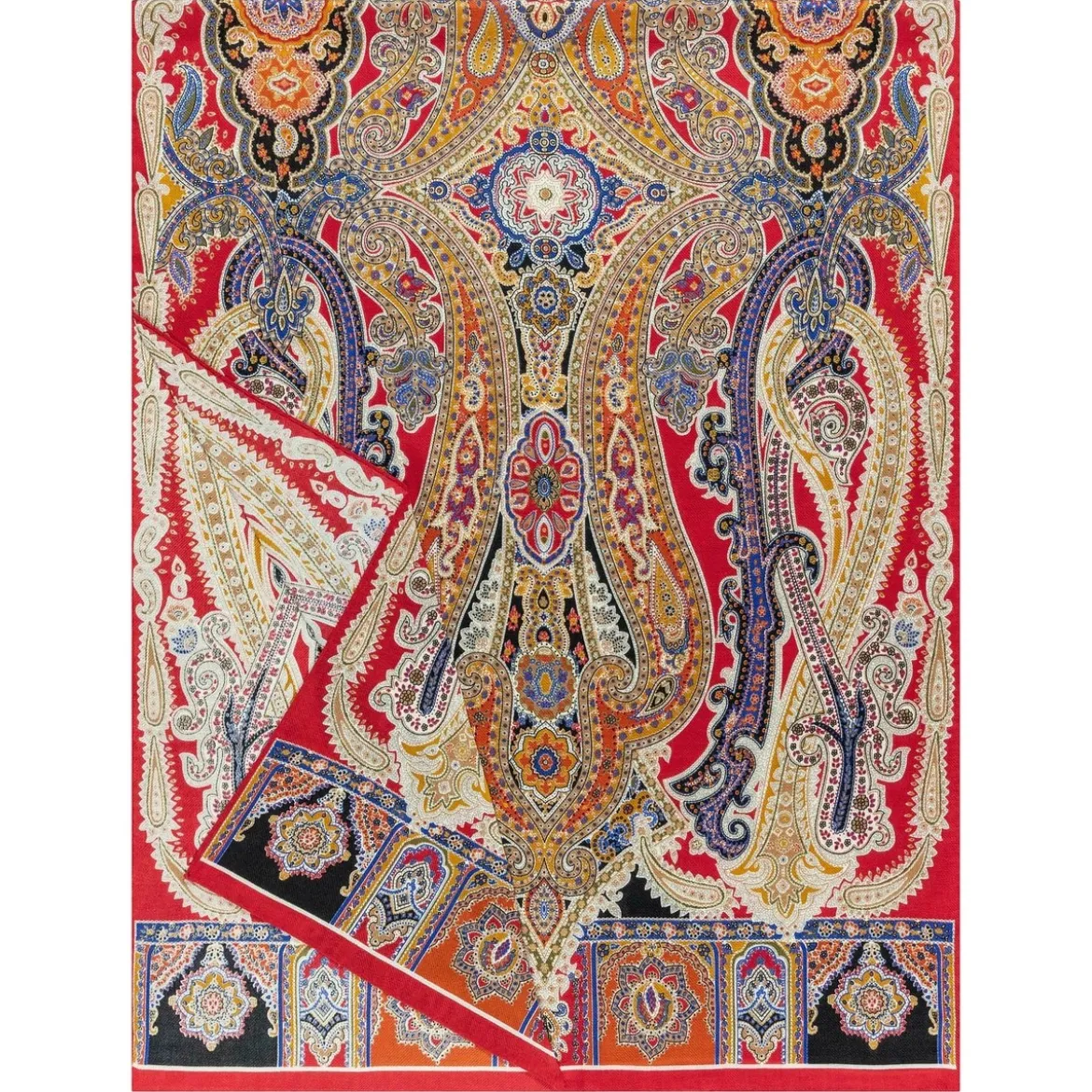 Harfen Paisley 70x170 - multi red (rot)