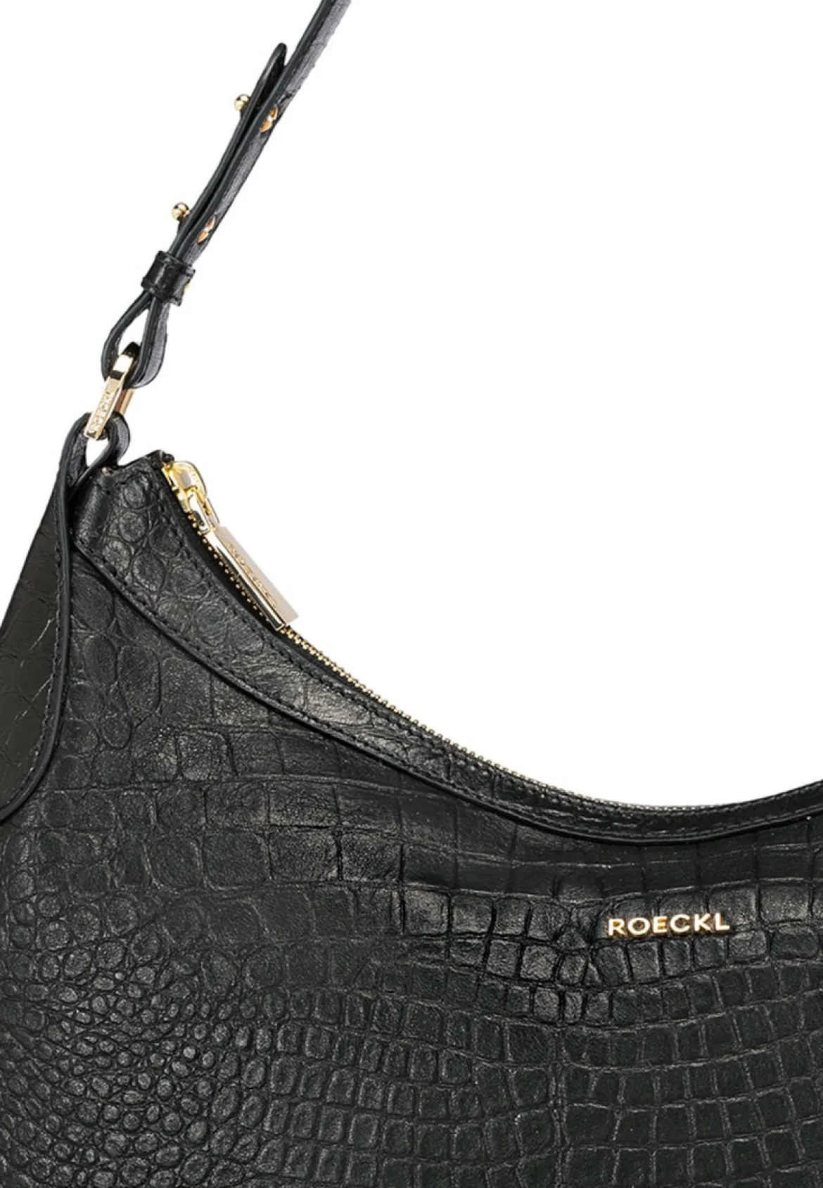 Liberty Schultertasche medium Croco - black (schwarz)
