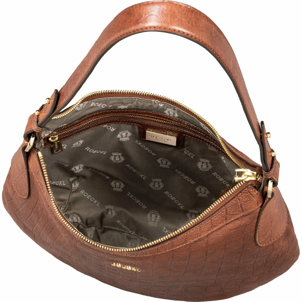 Liberty Schultertasche small Croco - saddlebrown (braun)