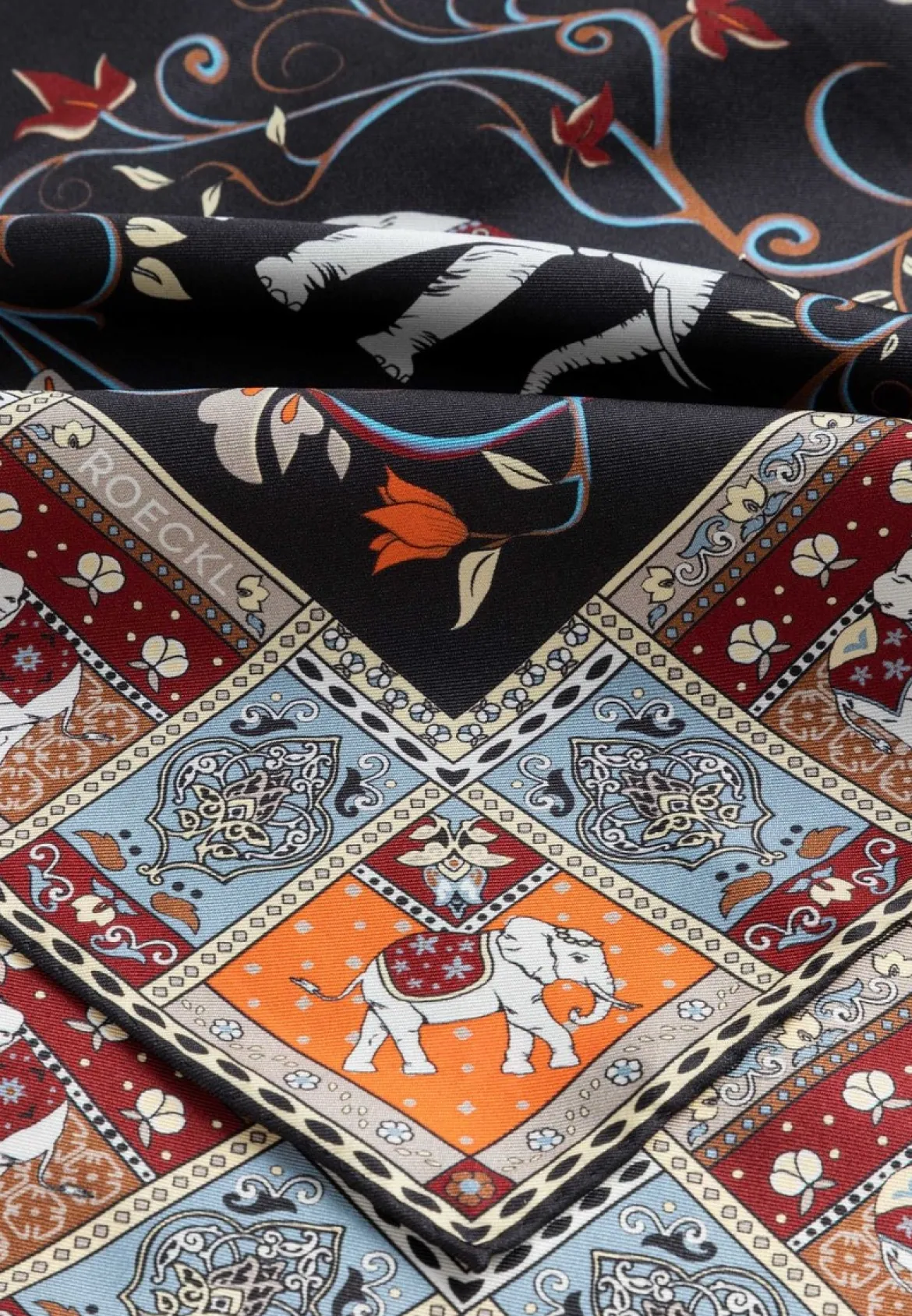 Lucky Elephant 53x53 - black/beige (schwarz)
