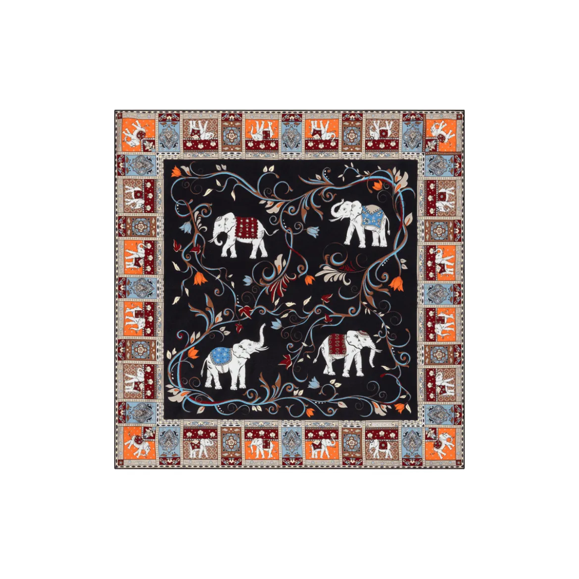 Lucky Elephant 53x53 - black/beige (schwarz)