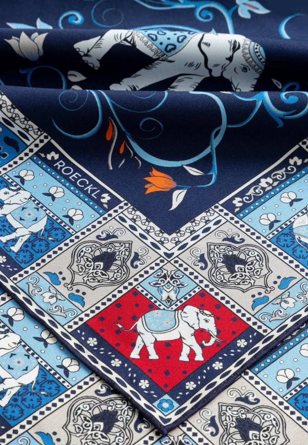 Lucky Elephant 53x53 - navy/red (blau)