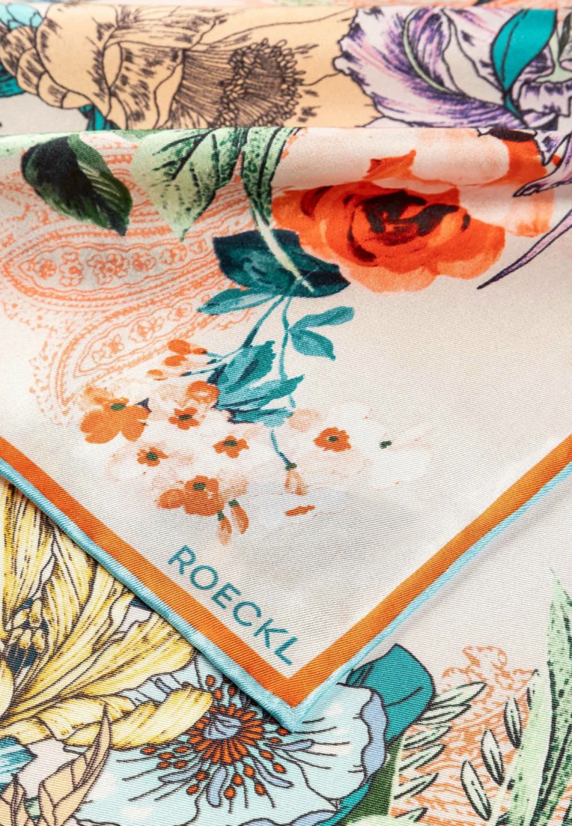Paisley & Flowers 53x53 - multi tangerine (orange)