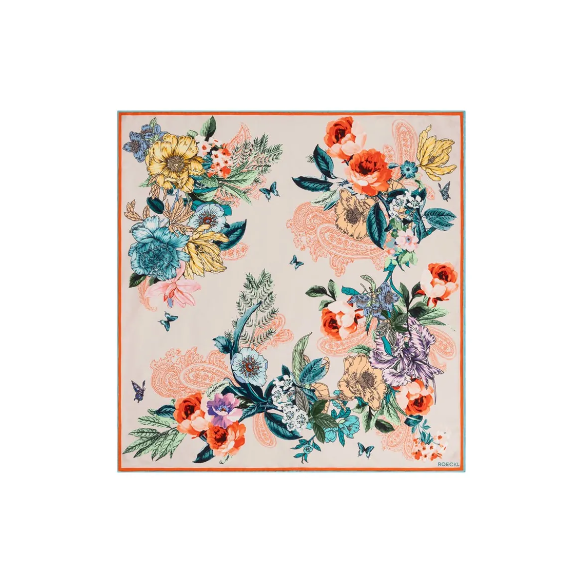 Paisley & Flowers 53x53 - multi tangerine (orange)