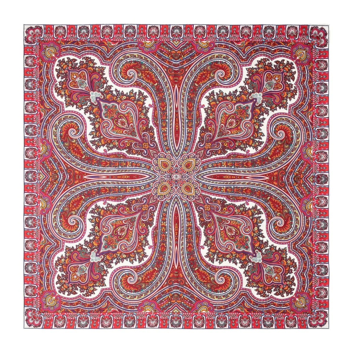 Paisley Star 90x90 - white/red (weiss)