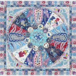 Persisches Horoskop 140x140 - multi blue (blau)