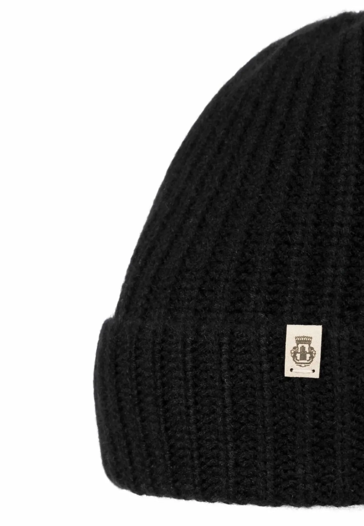 Pure Cashmere Umschlagmuetze - black (schwarz)