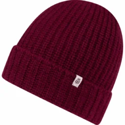 Pure Cashmere Umschlagmuetze - burgundy (rot)
