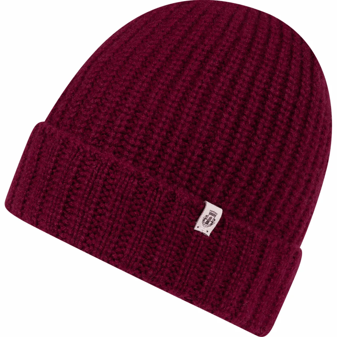 Pure Cashmere Umschlagmuetze - burgundy (rot)