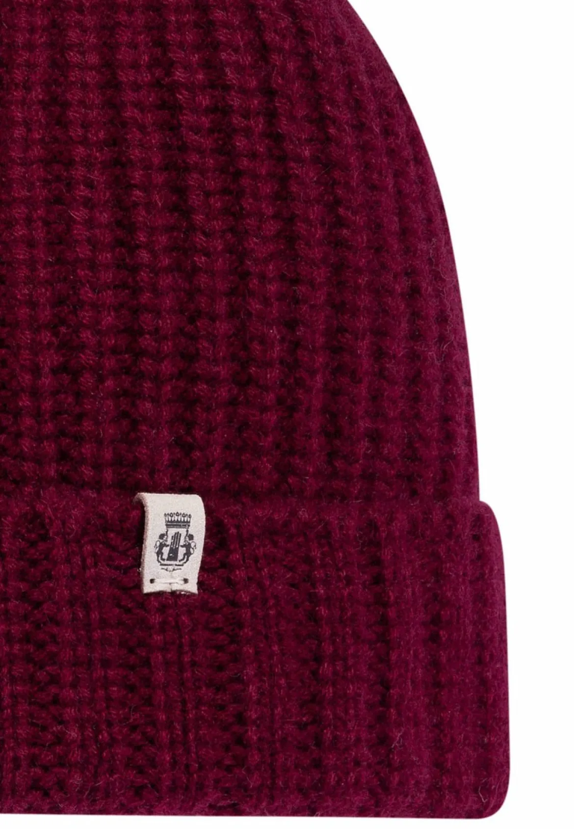 Pure Cashmere Umschlagmuetze - burgundy (rot)