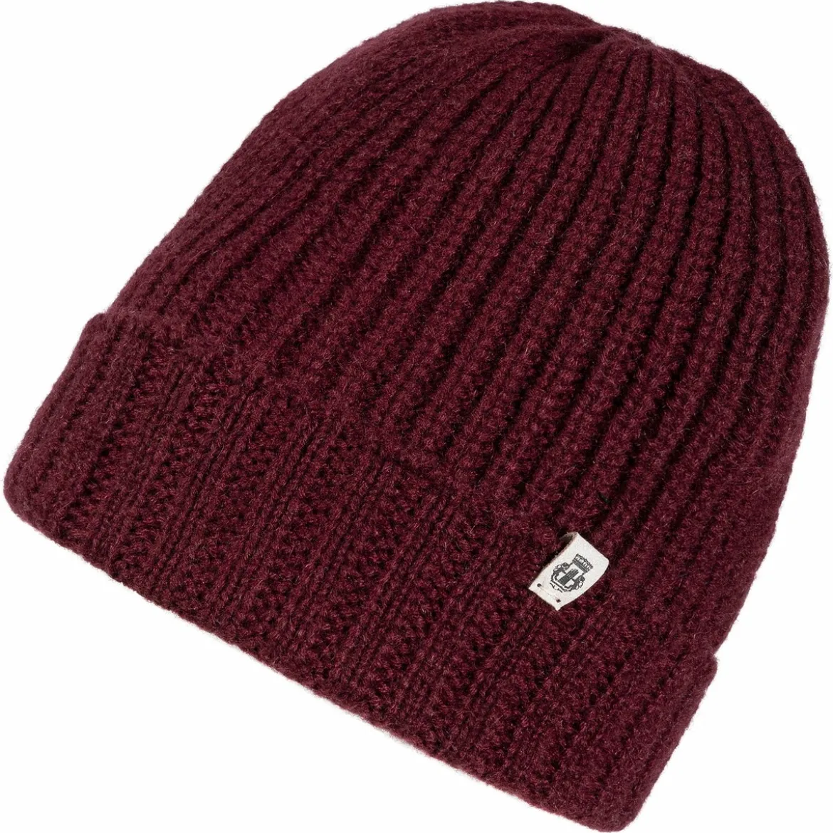 Pure Cashmere Umschlagmuetze - mulberry (rot)