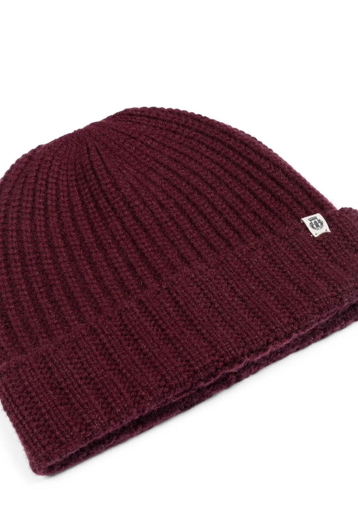 Pure Cashmere Umschlagmuetze - mulberry (rot)