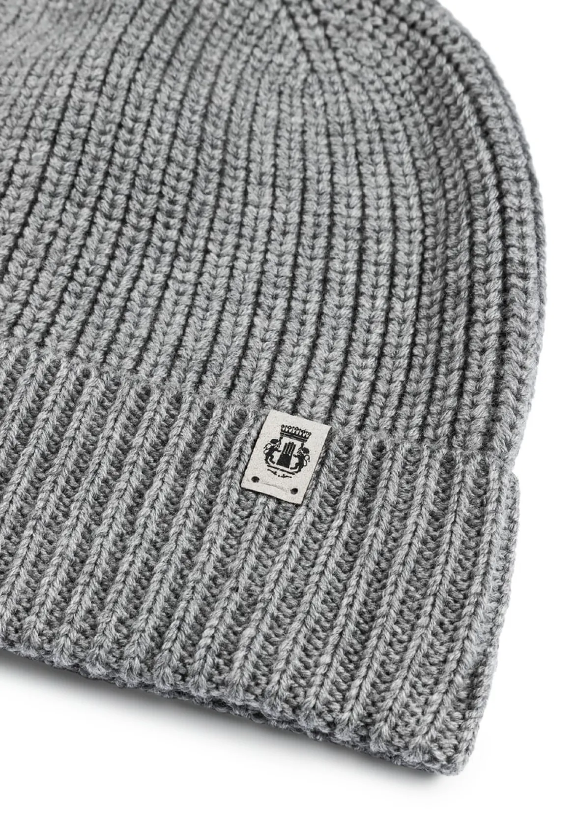 Pure Merino Umschlagmuetze - flanell (grau)