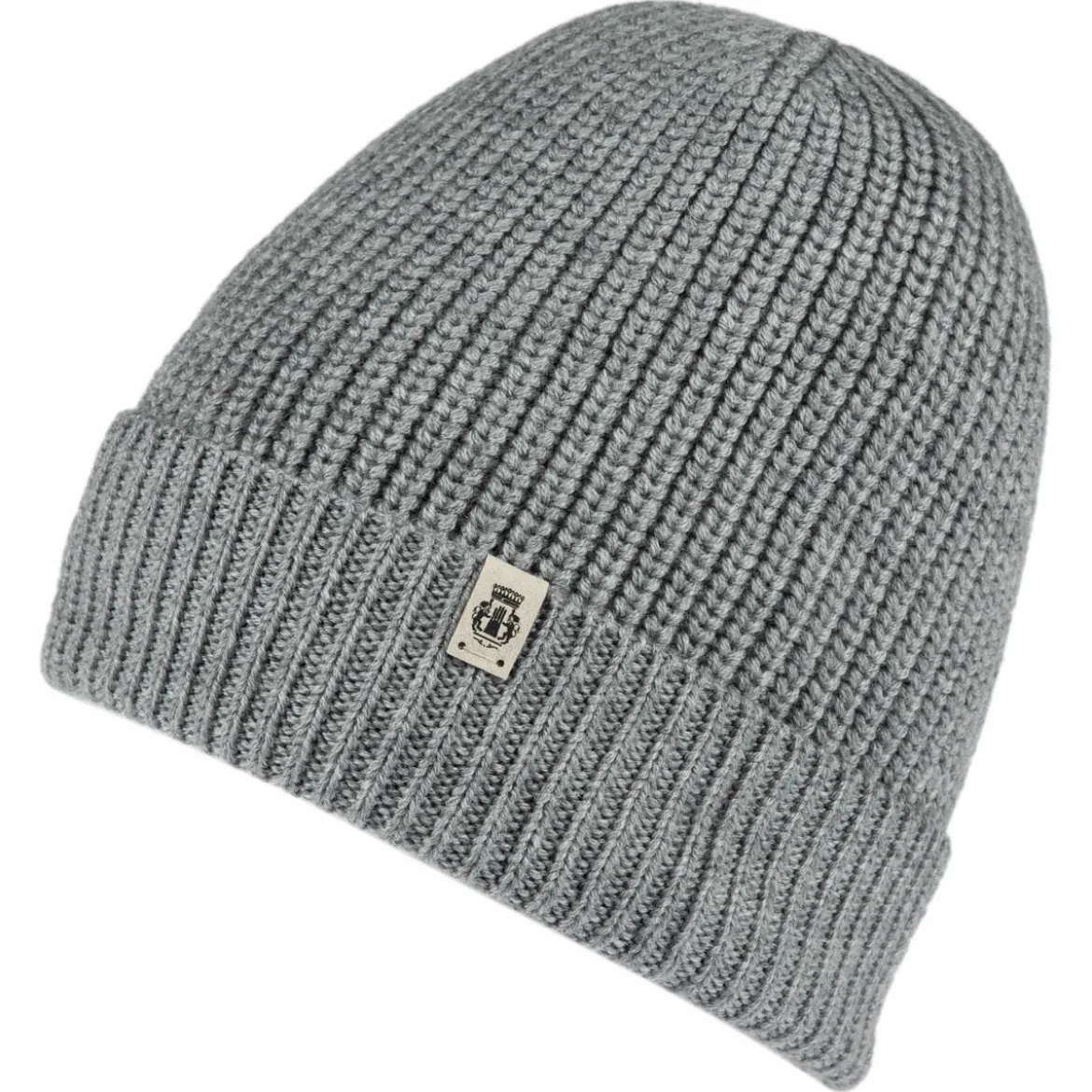Pure Merino Umschlagmuetze - flanell (grau)