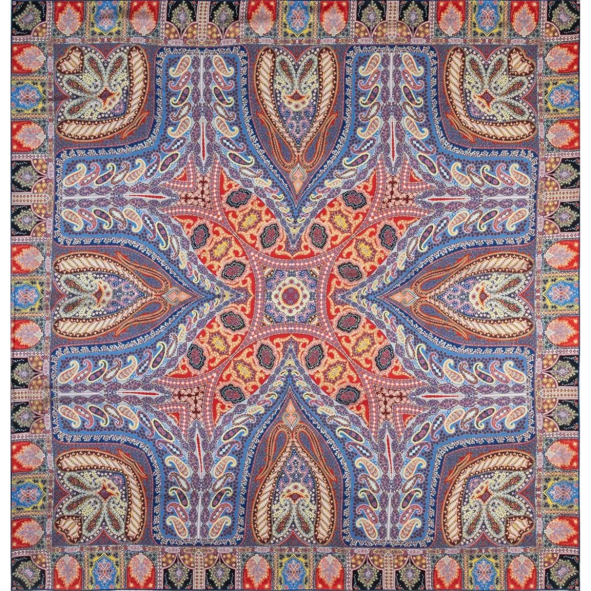 Secret Garden 140x140 - navy/red (blau)