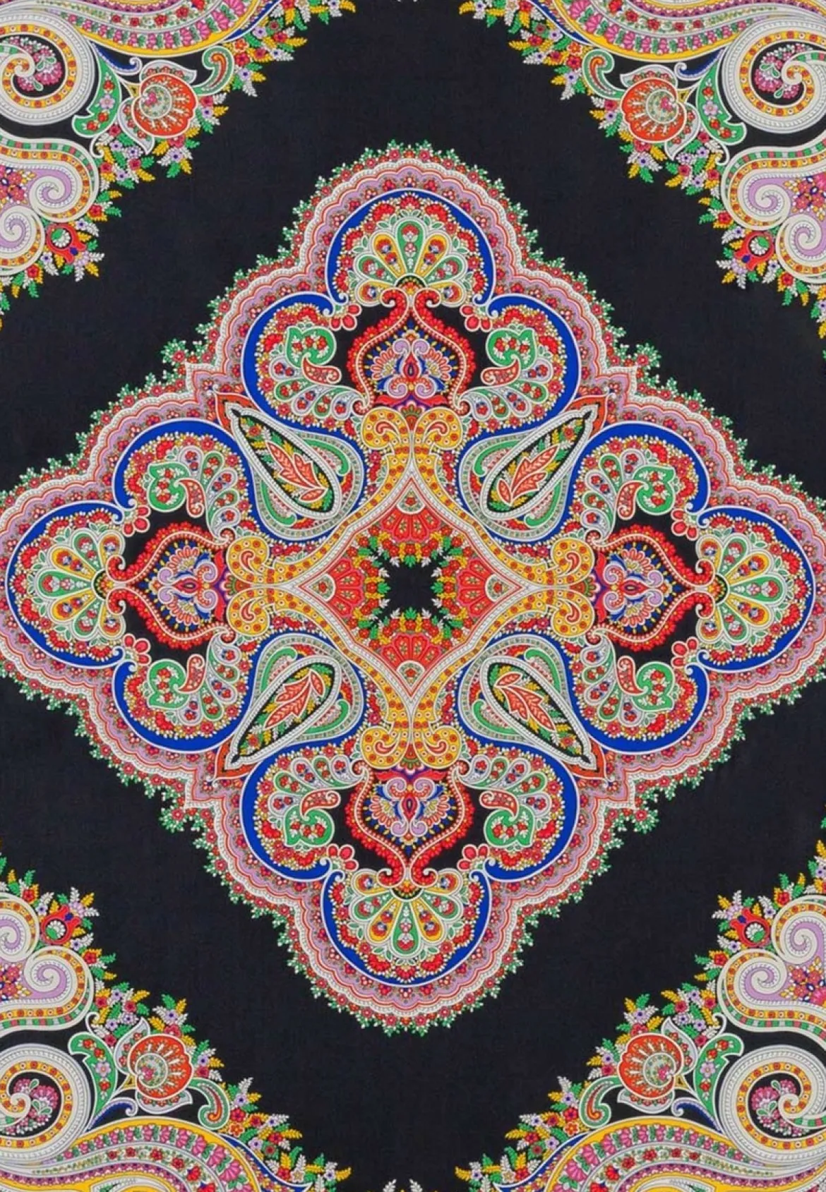 Square Garden Paisley 90x90 - multi black (schwarz)