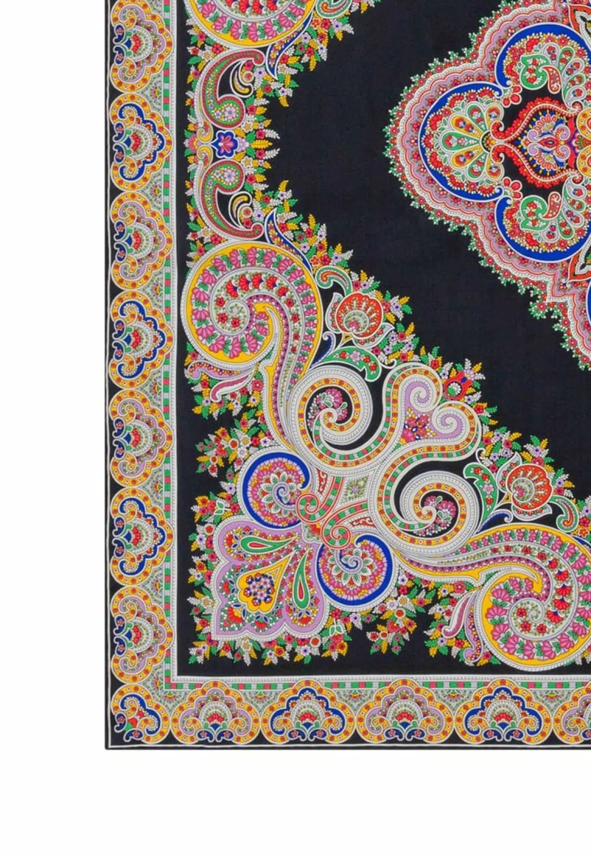 Square Garden Paisley 90x90 - multi black (schwarz)