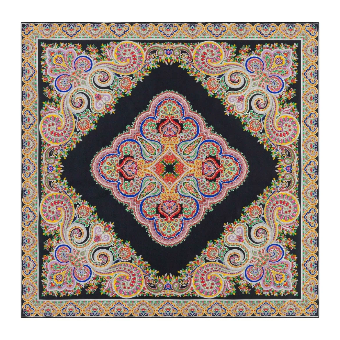 Square Garden Paisley 90x90 - multi black (schwarz)