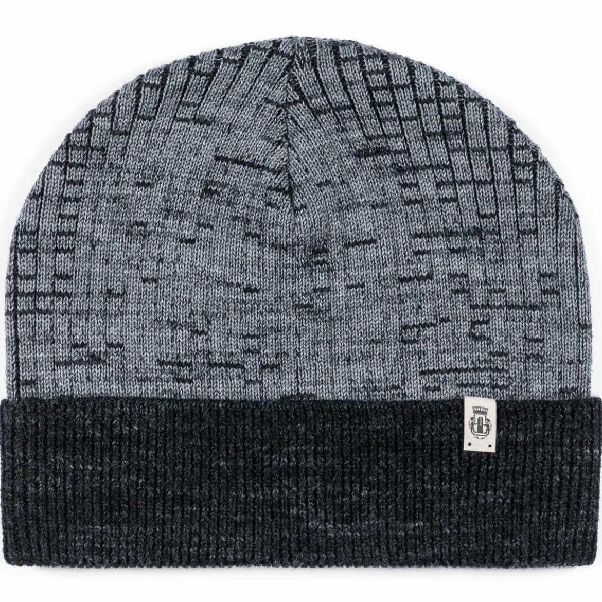 Two-Tone Merino Mütze - grey/black (grau)